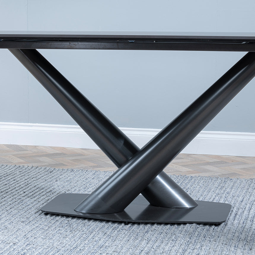 Evelyn 6 Seater Ceramic Dining Table with V Base - 160cm