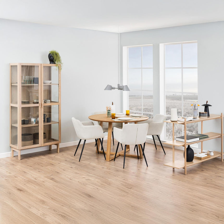 Malika Round Dining Table - 4 Seater - 120cm - Oak