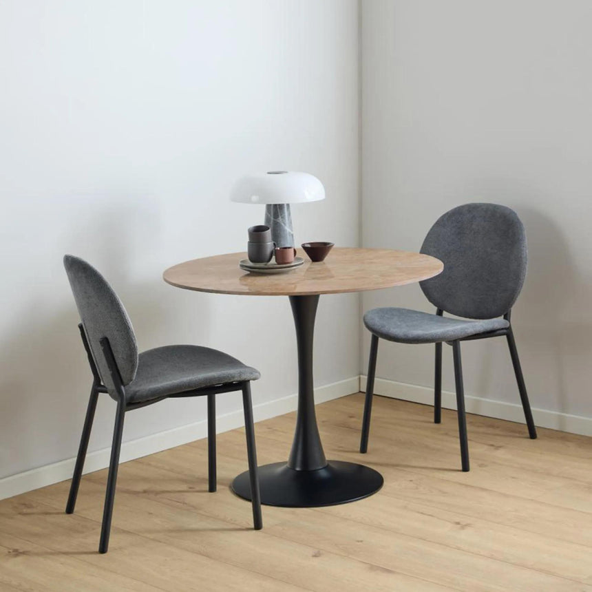 Malta Round Dining Table - 2 Seater - 90cm - Brown Ceramic