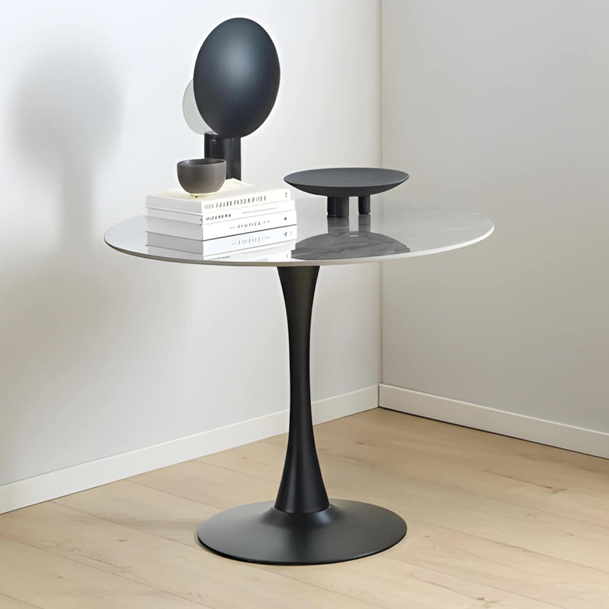 Malta Round Dining Table - 2 Seater - 90cm - Grey Ceramic