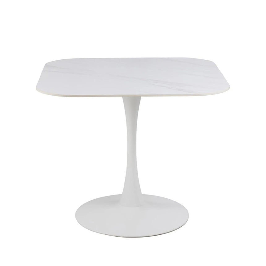 Malta Square Dining Table - 2 Seater - 90cm - White Ceramic