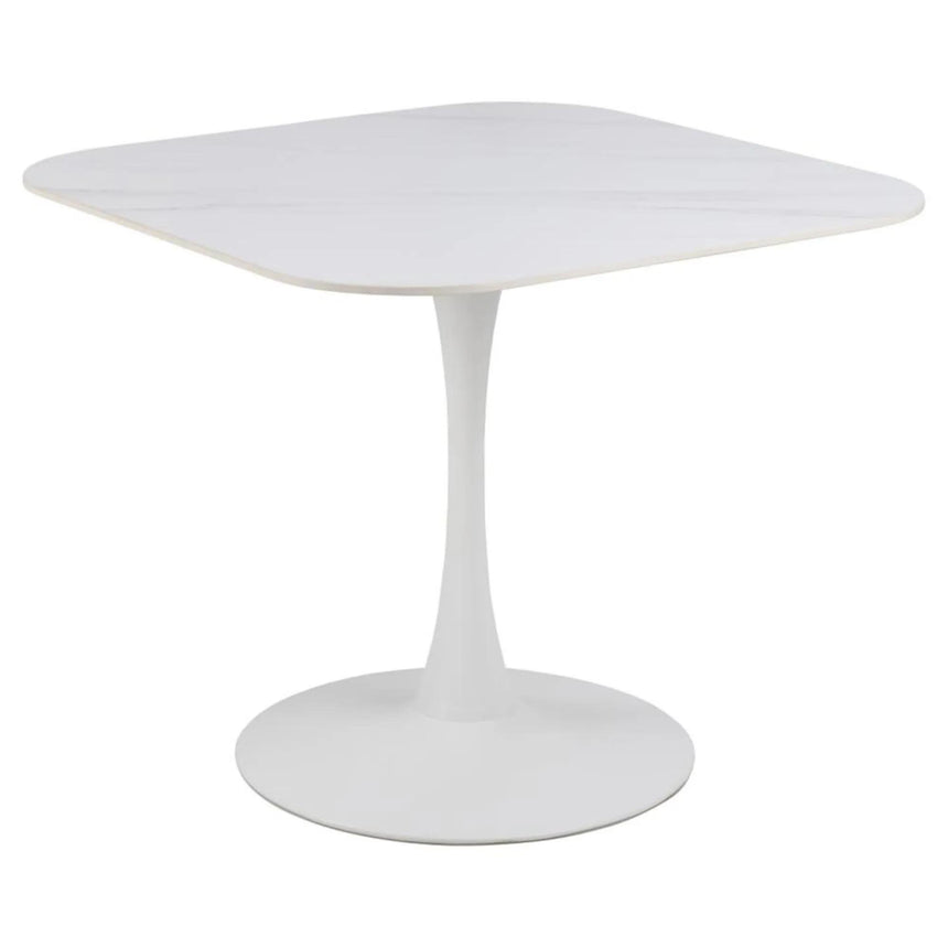 Malta Square Dining Table - 2 Seater - 90cm - White Ceramic