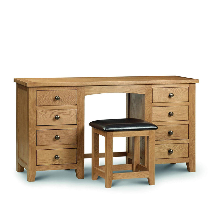 California Oak 8 Drawer Double Dressing Table