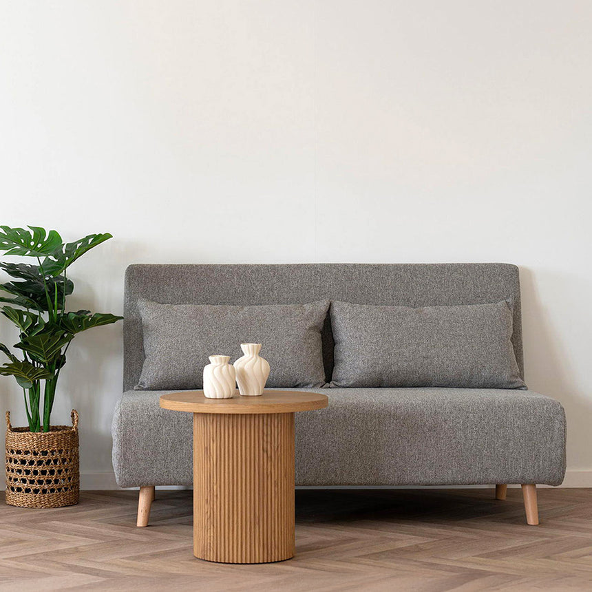Marlow Grey Fabric 2 Seater Click Clack Sofa Bed with Natural Legs