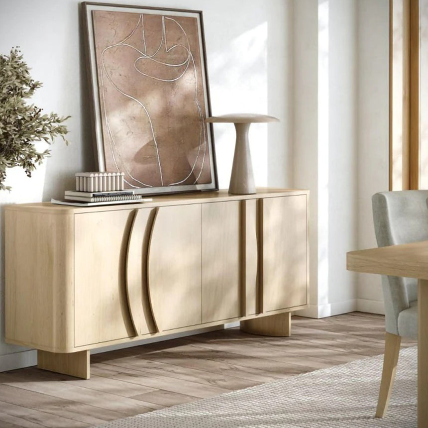 Massachusetts Oak 4 Door Large Sideboard - 165cm