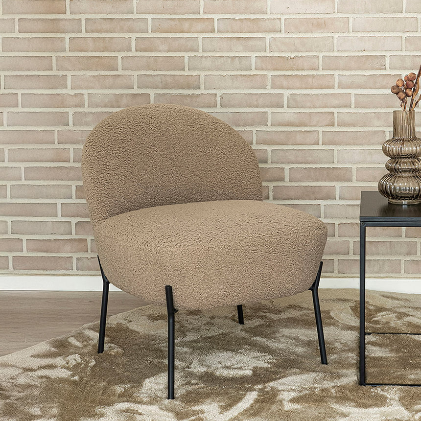 Merida Beige Fabric Lounge Chair
