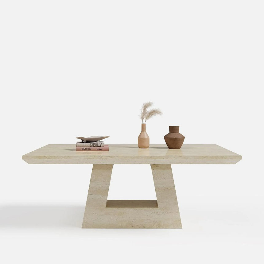 Pisa Travertine Beige Engineered Marble Coffee Table