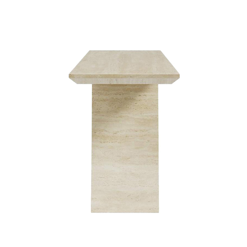 Pisa Travertine Beige Engineered Marble Console Table