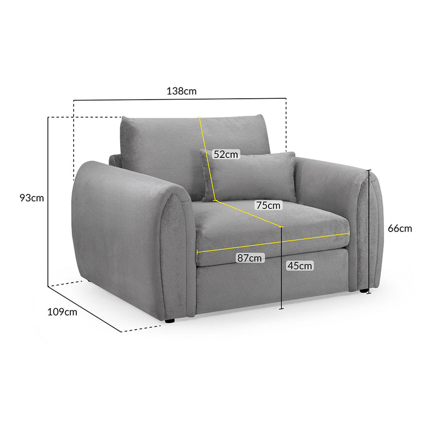 Cherished Grey Fabric Armchair