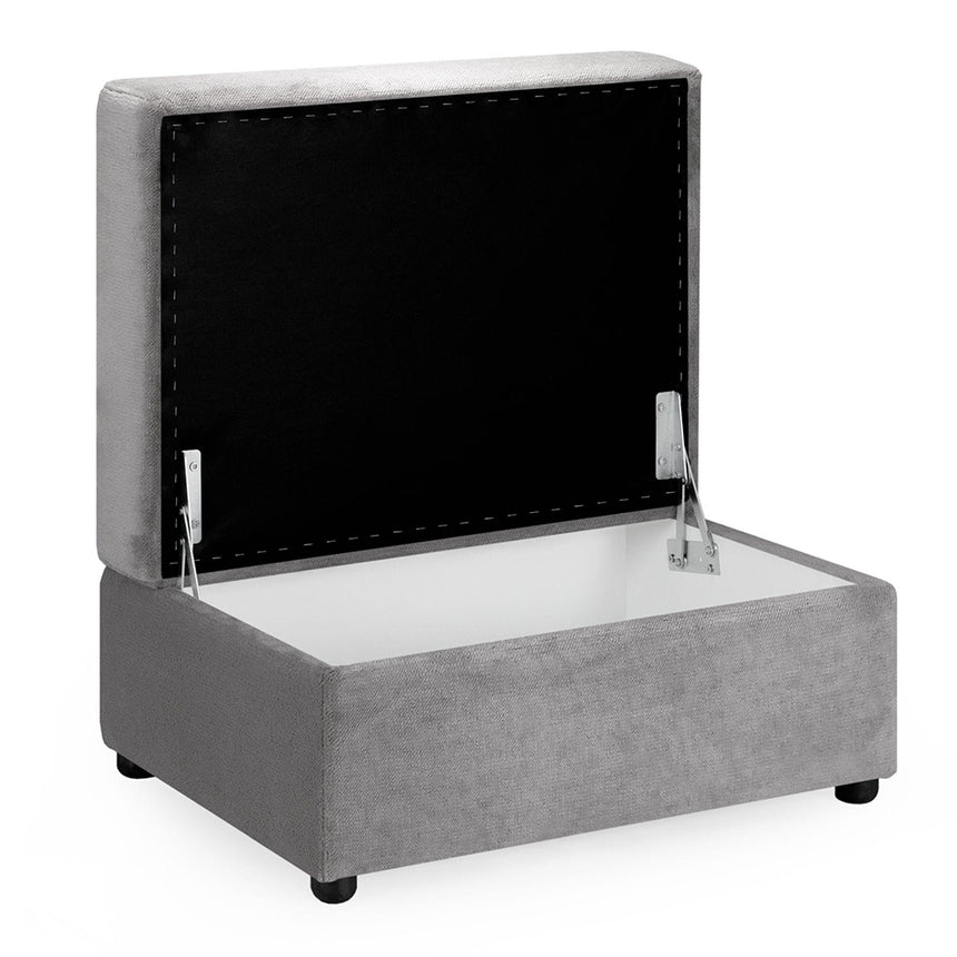 Cherished Grey Fabric Footstool