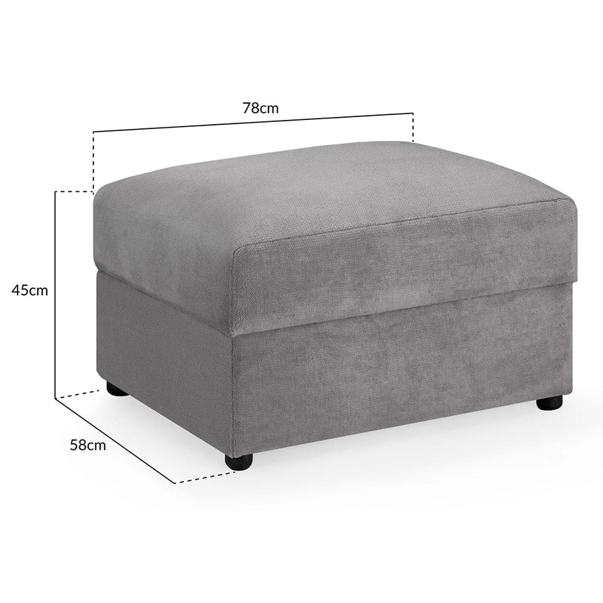 Cherished Grey Fabric Footstool