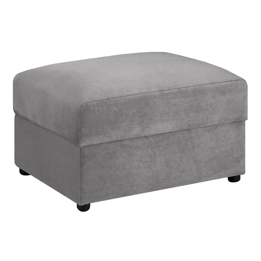 Cherished Grey Fabric Footstool