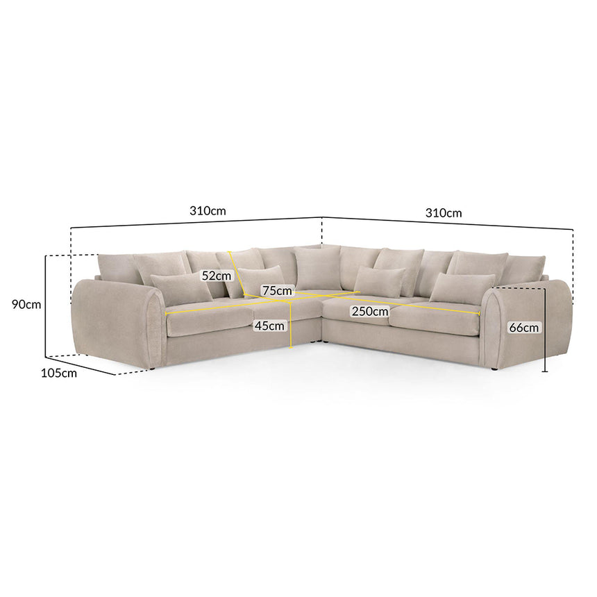 Cherished Mocha Fabric Large Corner Sofa