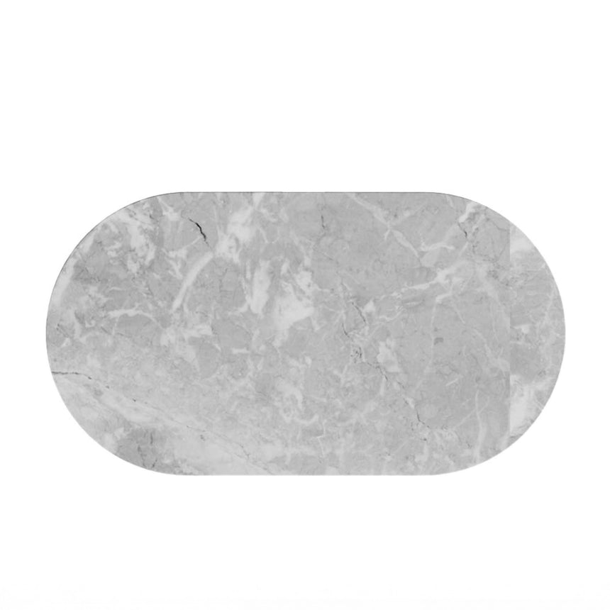 Modena Armani Grey Engineered Marble Oval Coffee Table