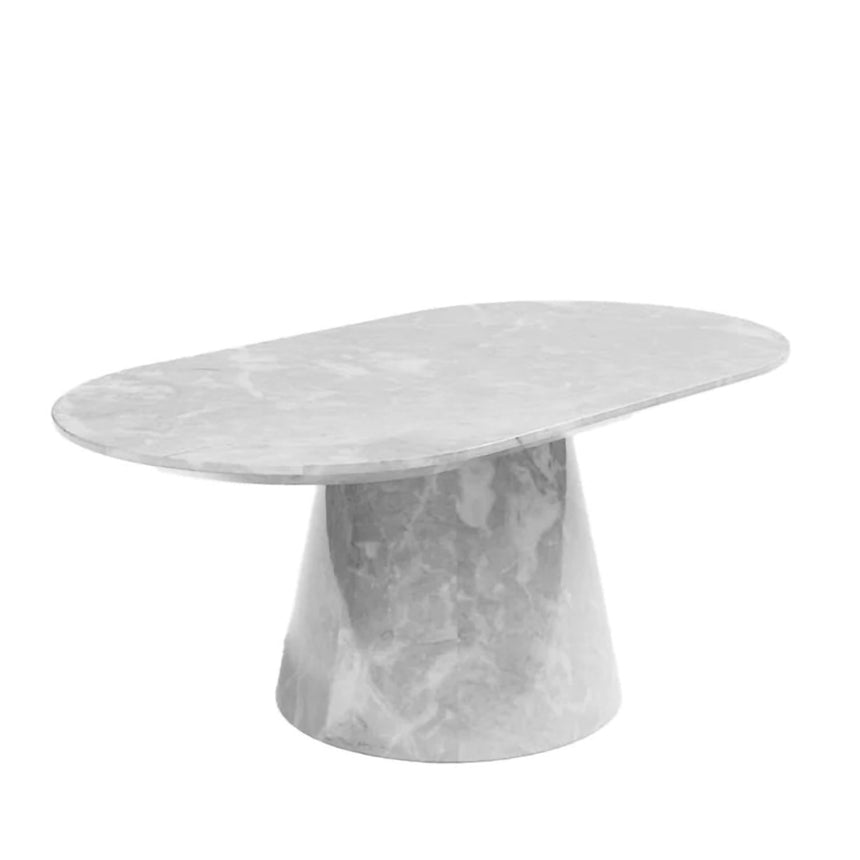 Modena Armani Grey Engineered Marble Oval Coffee Table