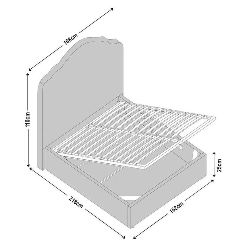 Rippey Beige Fabric Ottoman Storage Bed