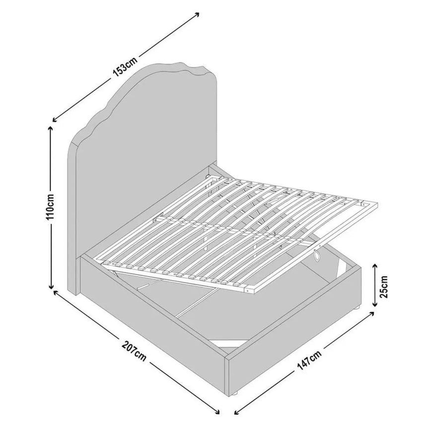 Rippey Beige Fabric Ottoman Storage Bed