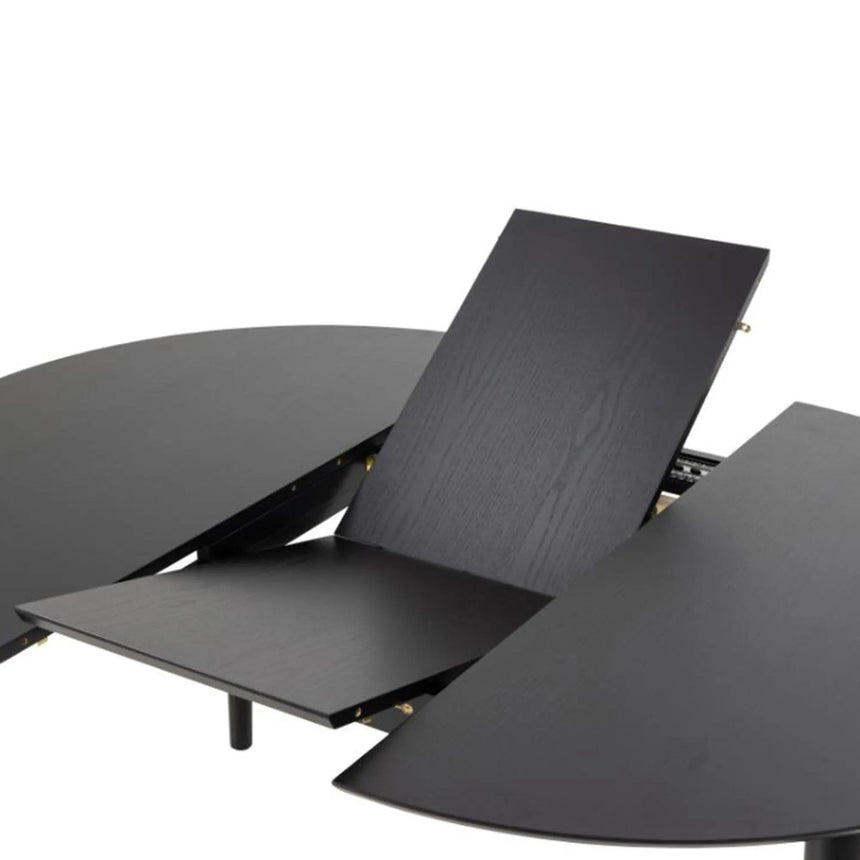 Montreux Round Extending Dining Table - 4-6 Seater - 115cm-154cm - Black