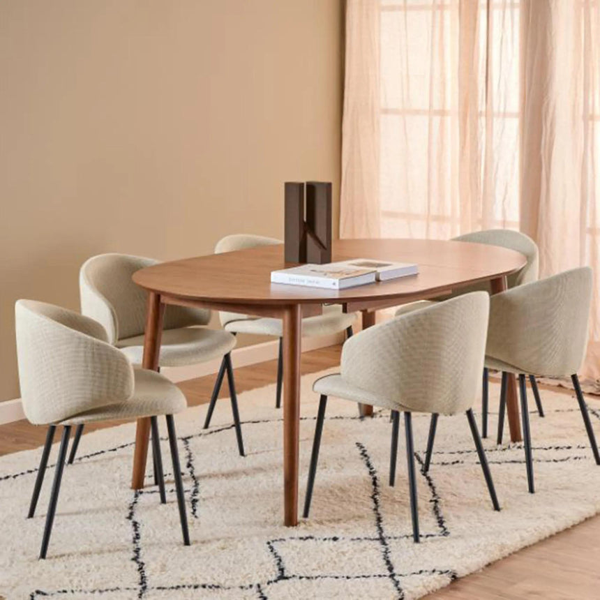Montreux Round Extending Dining Table - 4-6 Seater - 115cm-154cm - Walnut
