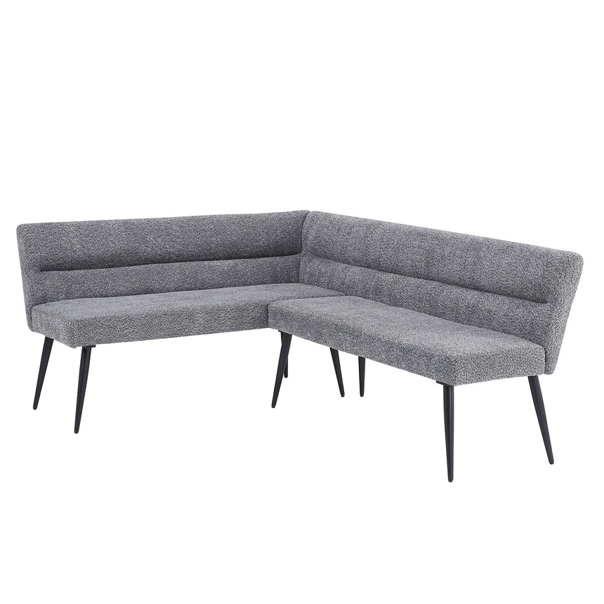 Monza Corner Dining Bench - Grey Fabric - LHF