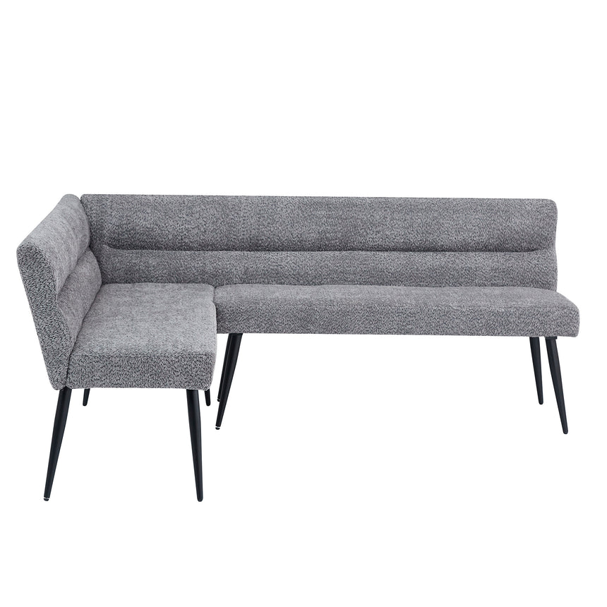 Monza Corner Dining Bench - Grey Fabric - LHF
