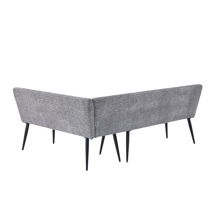 Monza Corner Dining Bench - Grey Fabric - LHF
