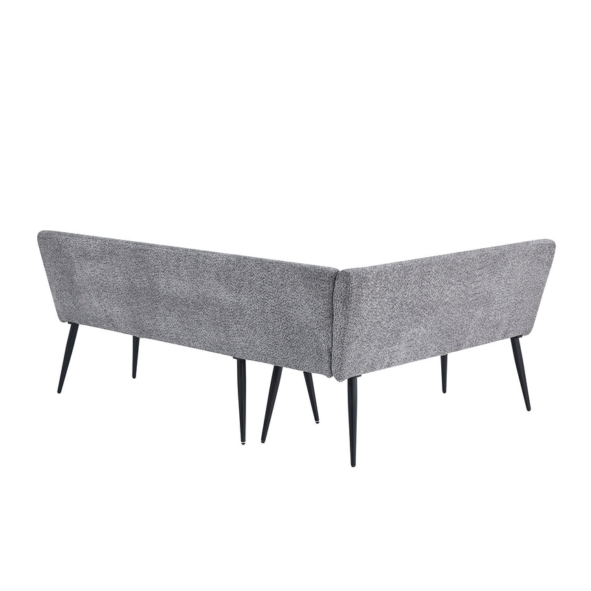 Monza Corner Dining Bench - Grey Fabric - RHF