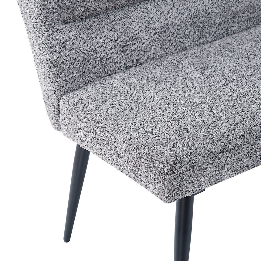 Monza Corner Dining Bench - Grey Fabric - RHF