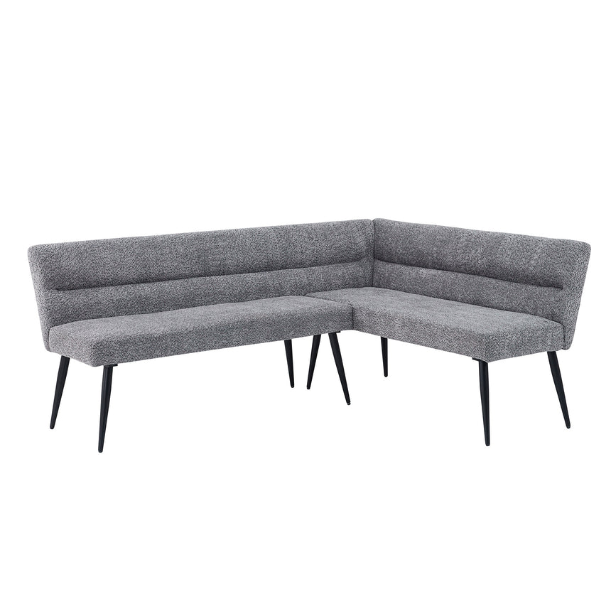 Monza Corner Dining Bench - Grey Fabric - RHF