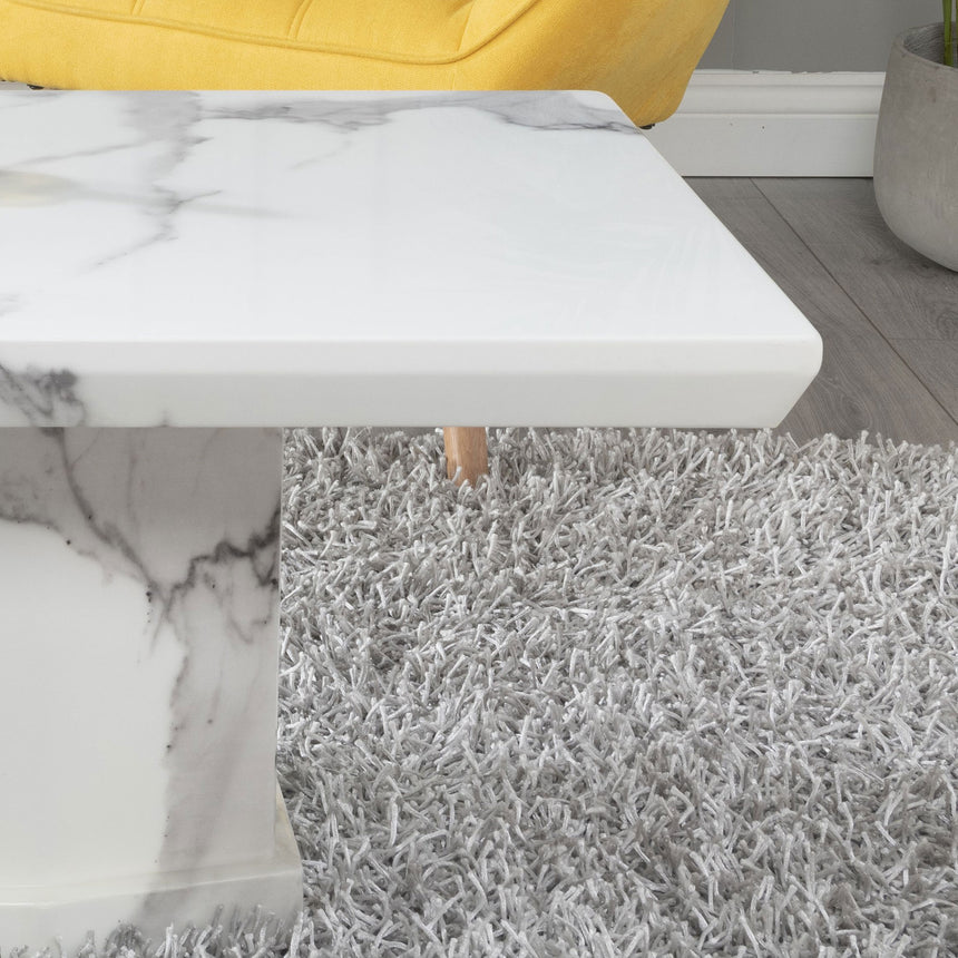 Toronto Marble Coffee Table with Pedestal Base