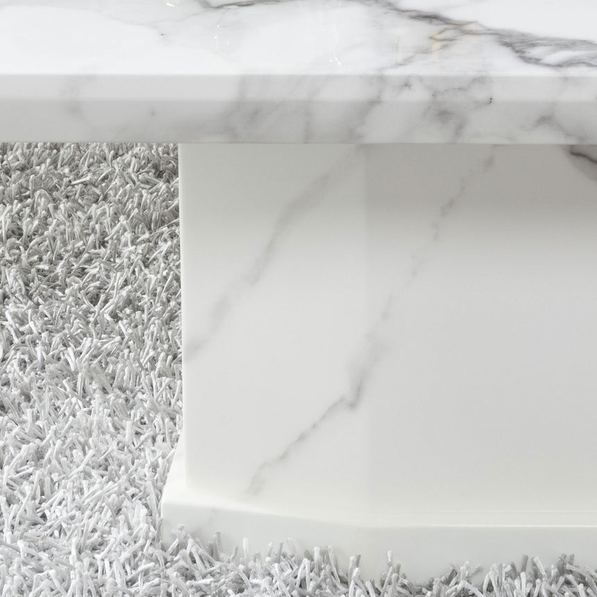 Toronto Marble Coffee Table with Pedestal Base