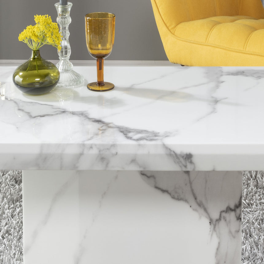 Toronto Marble Coffee Table with Pedestal Base