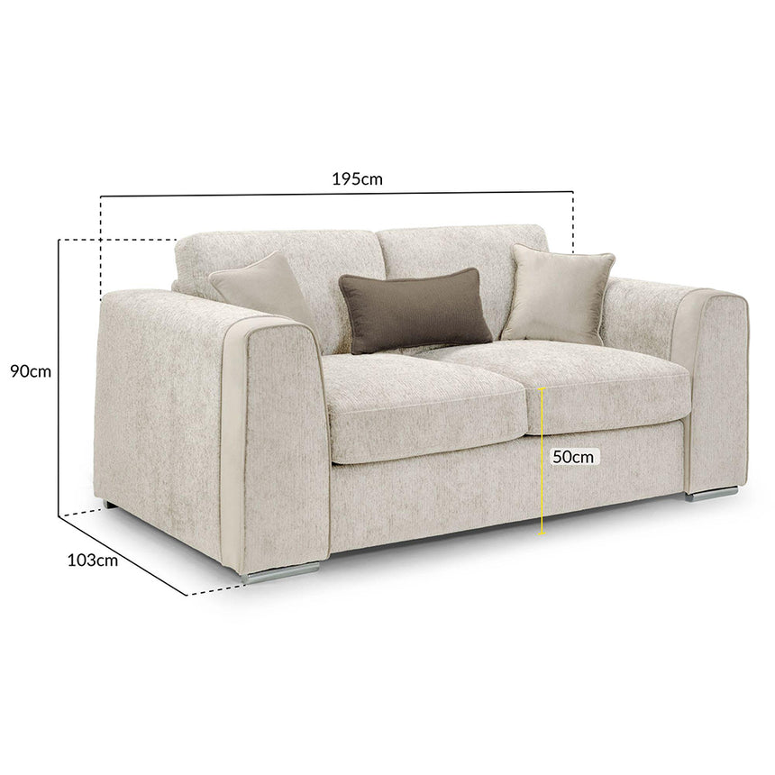 Churchill Beige Fabric 2 Seater Sofa
