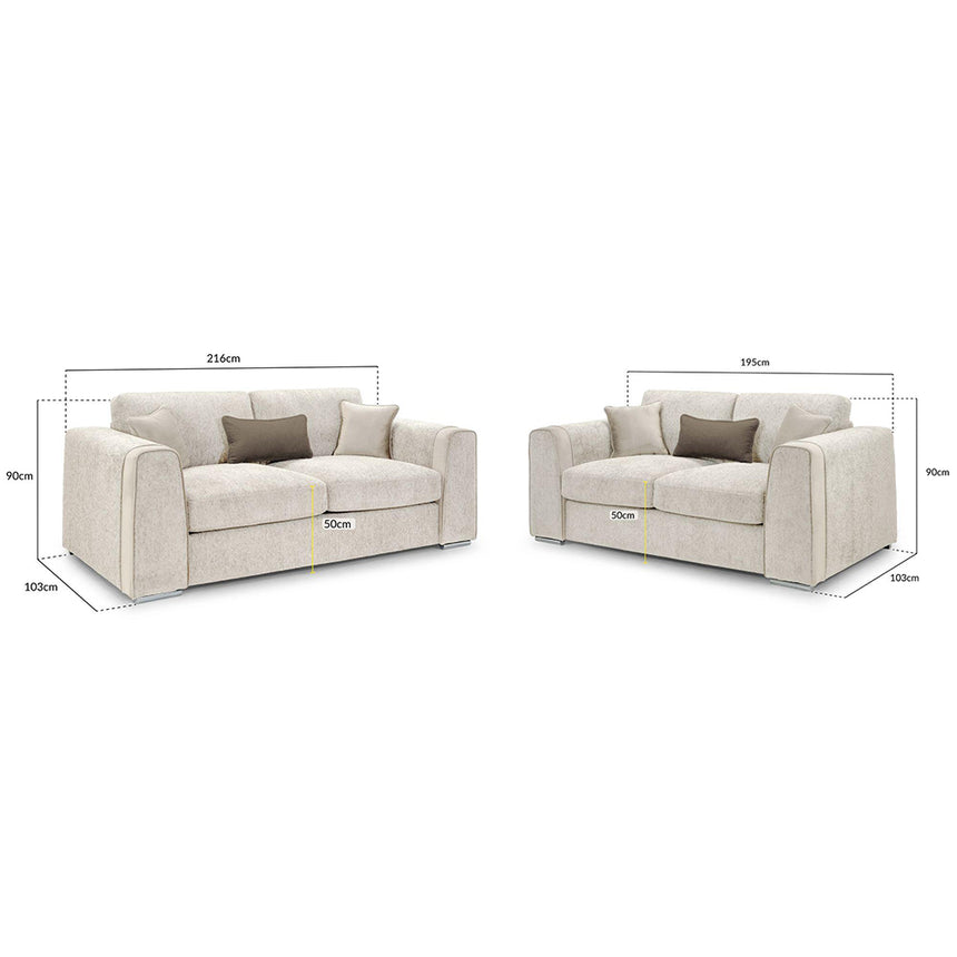 Churchill Beige Fabric 3+2 Seater Sofa