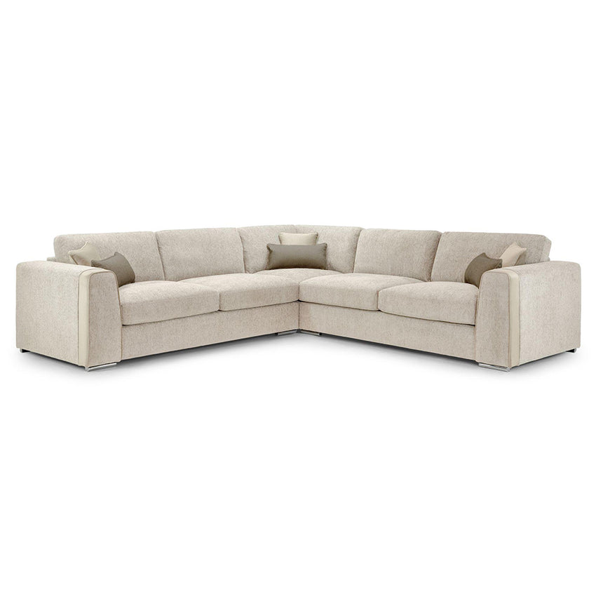 Churchill Beige Fabric Large Corner Sofa