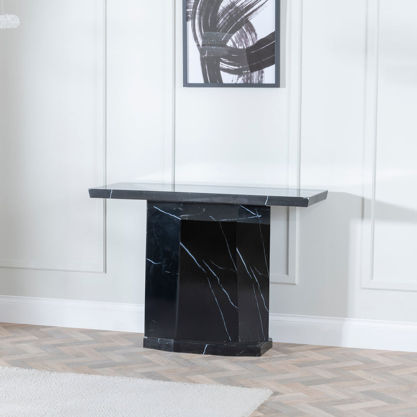 Toronto Marble Console Table with Pedestal Base