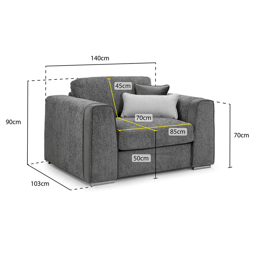 Churchill Grey Fabric Armchair