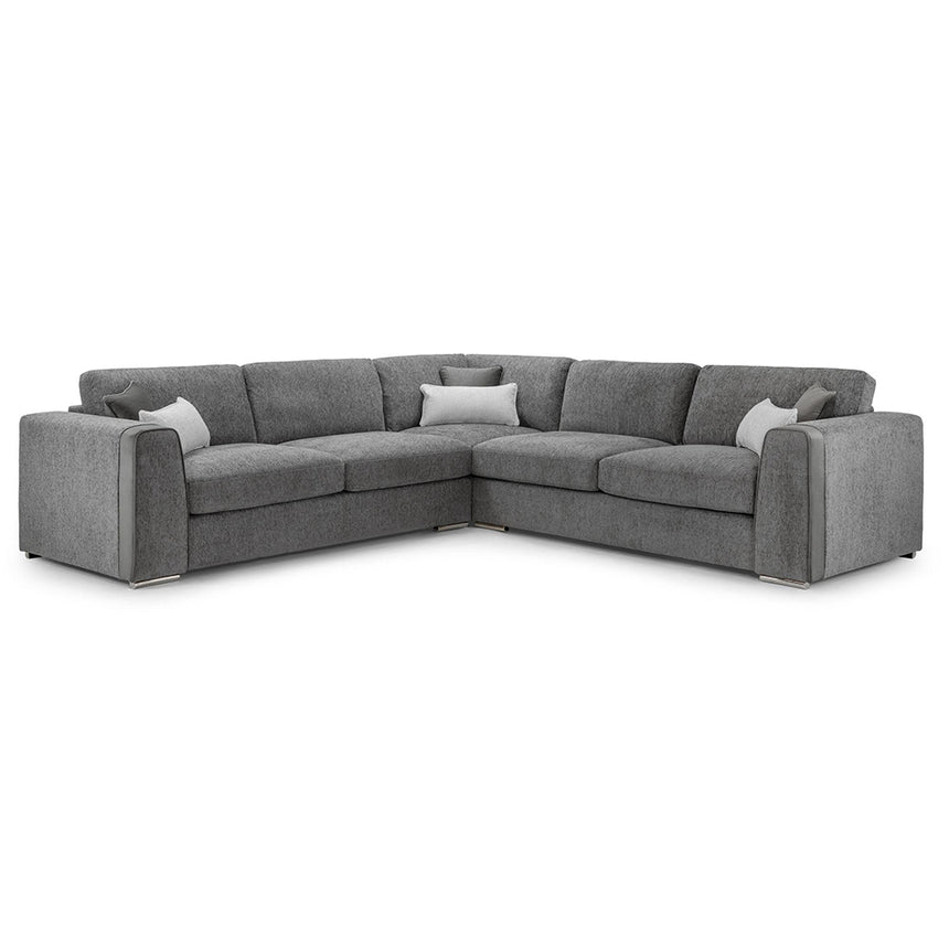 Churchill Grey Fabric Large Corner Sofa