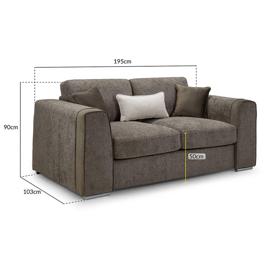 Churchill Mocha Fabric 2 Seater Sofa