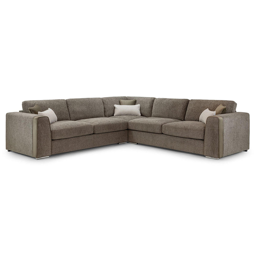 Churchill Mocha Fabric Large Corner Sofa
