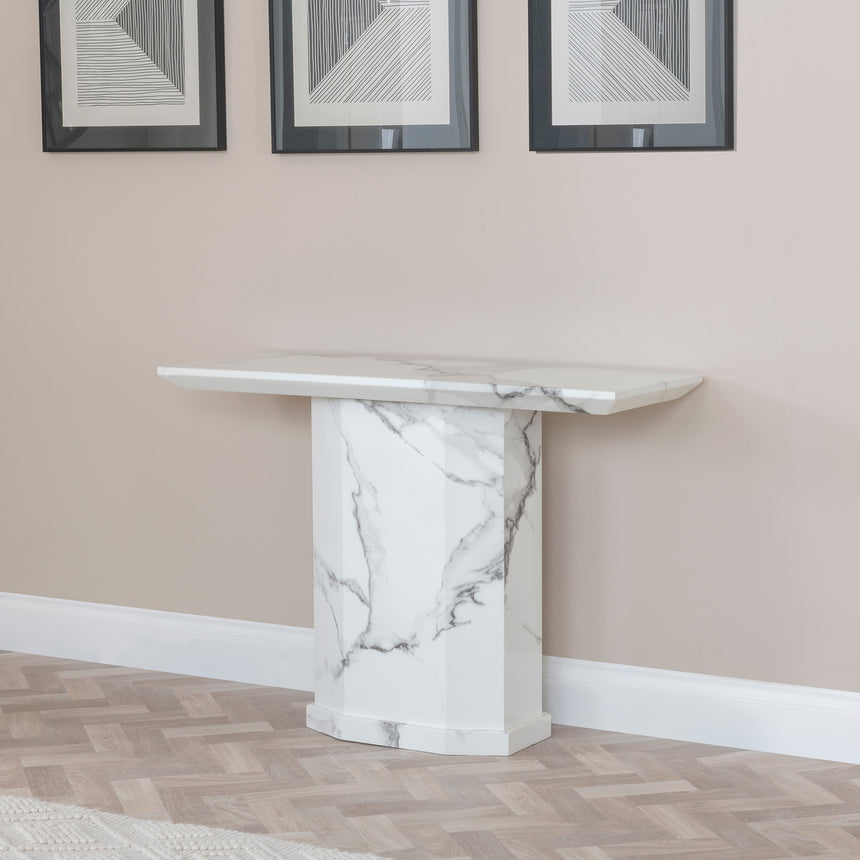 Toronto Marble Console Table with Pedestal Base