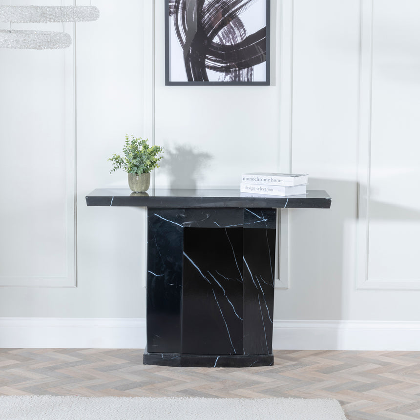 Toronto Marble Console Table with Pedestal Base