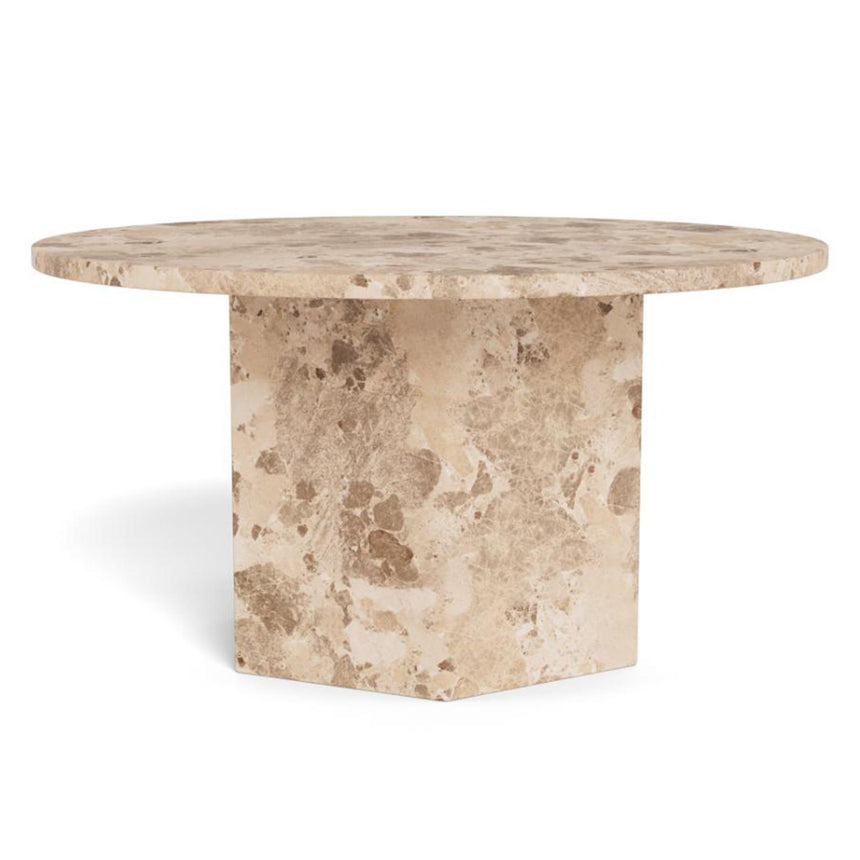 Naxos Coffee Table - Round - Latte Brown Marble