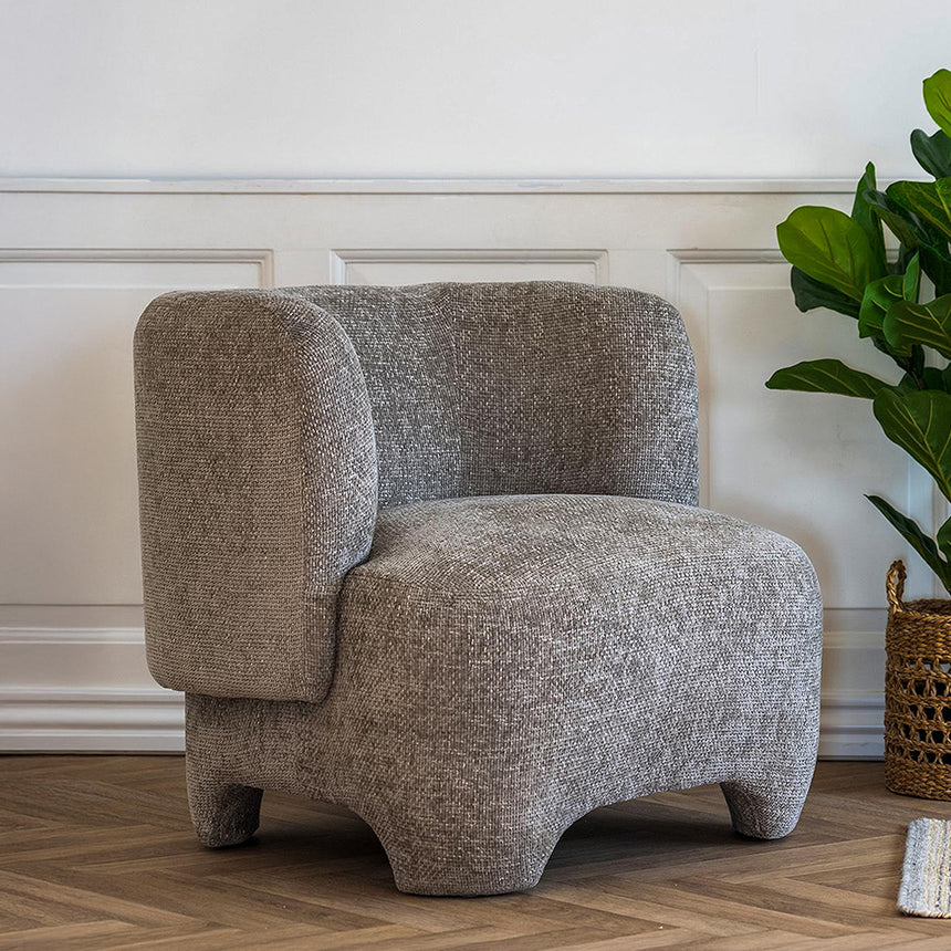 Nazare Beige Fabric Lounge Chair