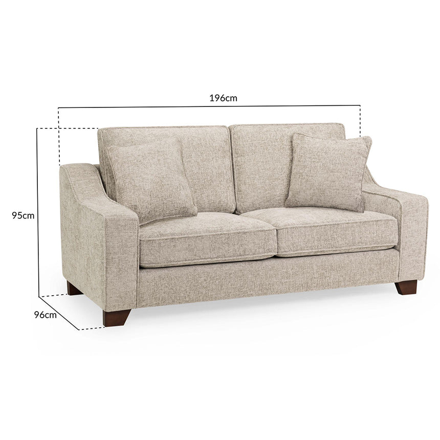 Cirrus Beige Fabric 3 Seater Sofa