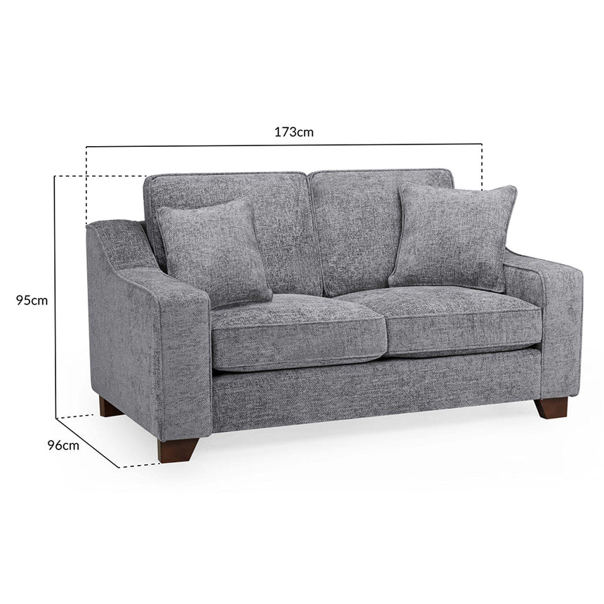 Cirrus Slate Grey Fabric 2 Seater Sofa