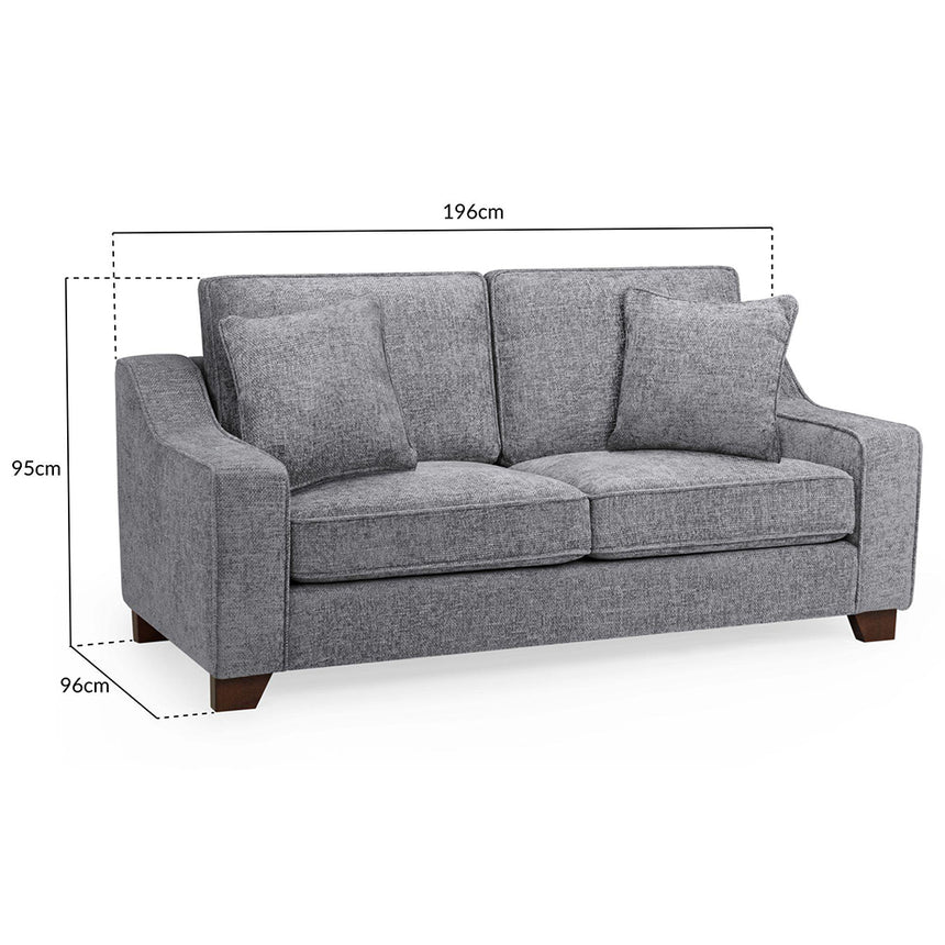 Cirrus Slate Grey Fabric 3 Seater Sofa