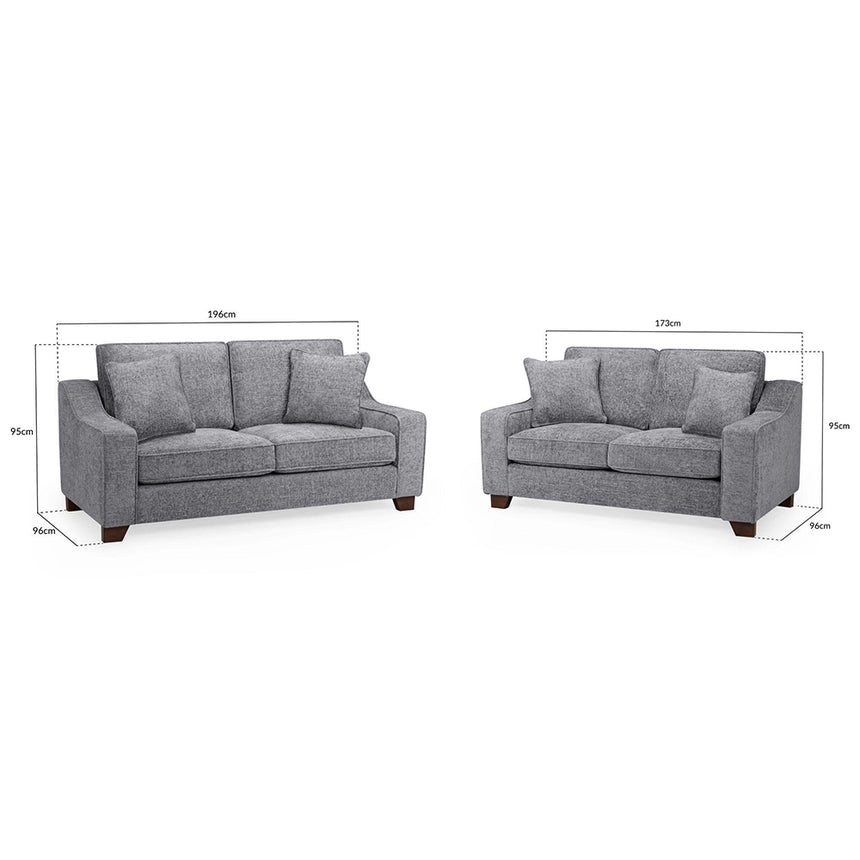Cirrus Slate Grey Fabric 3+2 Seater Sofa Set