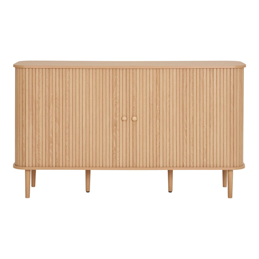 Nikko Medium Sideboard - 2 Door - Curved - Fluted - 140cm - Pine Wood