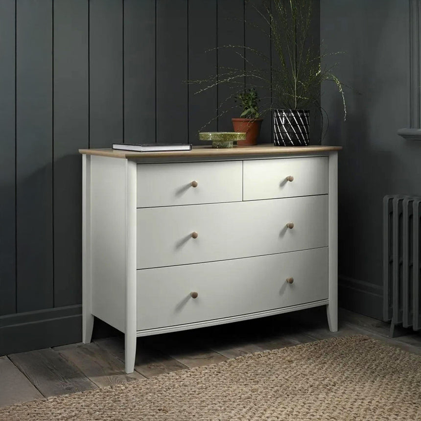 Ohio Oak and Soft Grey 2+2 Drawer Chest